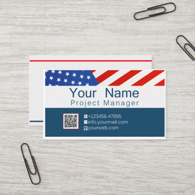 CARTE DE VISITE officiel des États-Unis (Devant/Arrière en situation)
