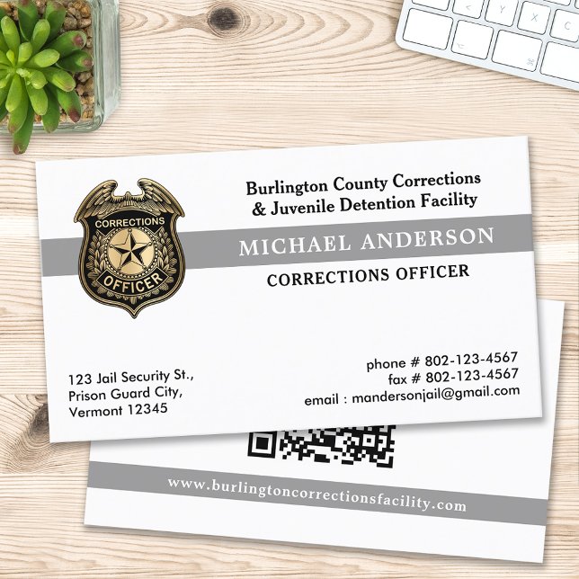 Carte De Visite Officier pénitentiaire Garde pénitentiaire Code QR (Créateur téléchargé)