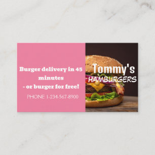 Carte De Visite Offre de remise de livraison de hamburger