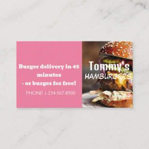 Carte De Visite Offre de remise de livraison de hamburger