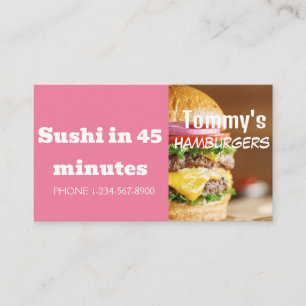Carte De Visite Offre de remise de livraison de hamburger