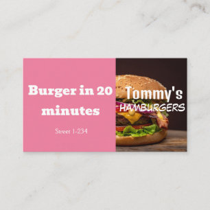Carte De Visite Offre de remise de livraison de hamburger