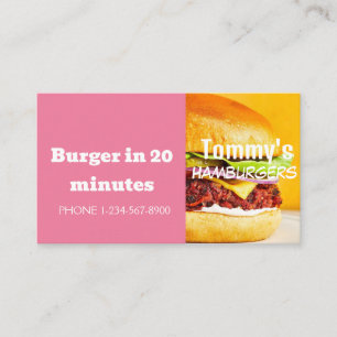 Carte De Visite Offre de remise de livraison de hamburger