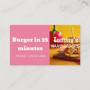 Carte De Visite Offre de remise de livraison de hamburger