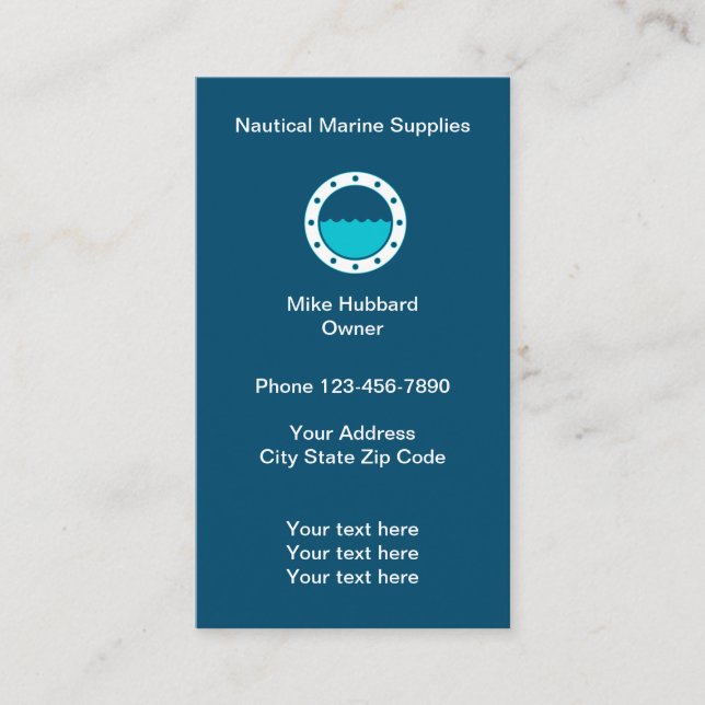 Carte De Visite Offre marine nautique de bateau (Devant)