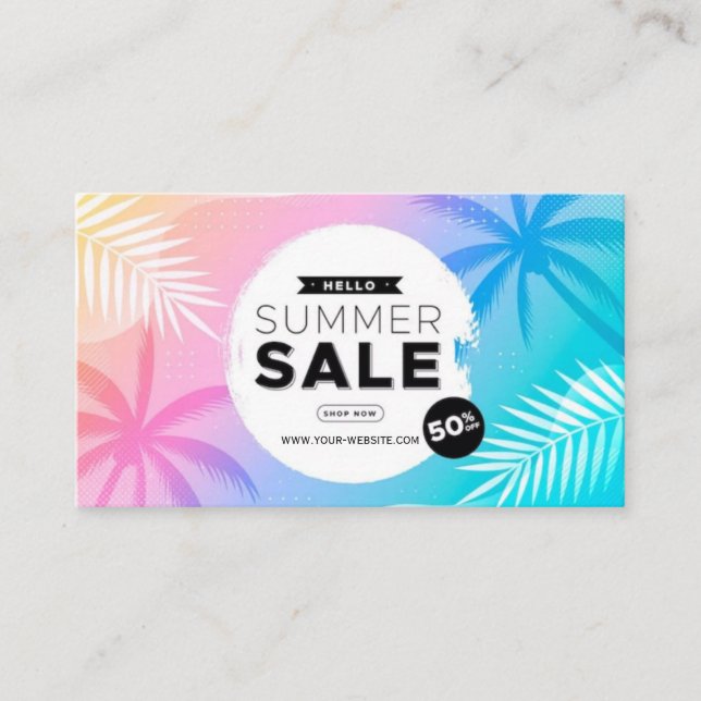 Carte De Visite Offre spéciale de vente d'été (Devant)