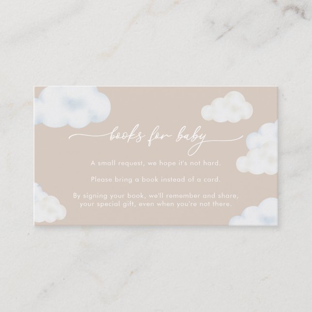 Carte De Visite Oh Baby Beige Cloud Baby showers Livres pour bébé (Devant)