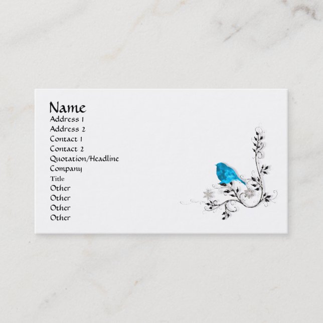 Carte De Visite Oiseau bleu ! (Devant)