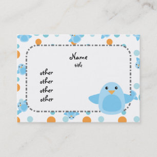 Carte De Visite Oiseau bleu de bonheur