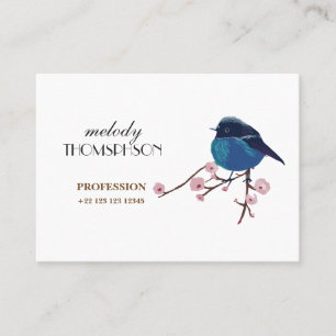 Carte De Visite Oiseau bleu puissant, matte standard