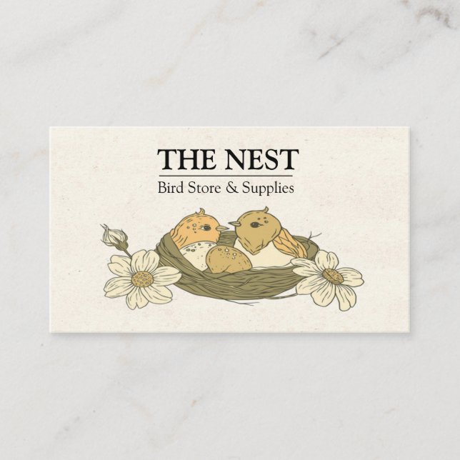Carte De Visite Oiseau Dans Le Nid (Devant)