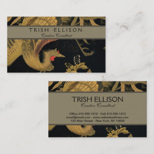 Carte De Visite Oiseau de coq d'or Classique japonais Antique