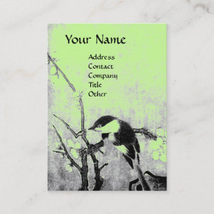 Carte De Visite OISEAU DE PRINTEMPS, vert noir