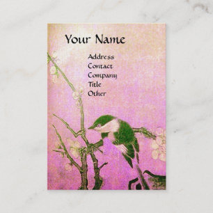 Carte De Visite OISEAU DE PRINTEMPS, violet rose