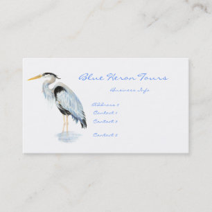 Carte De Visite Oiseau fait sur commande de héron de grand bleu