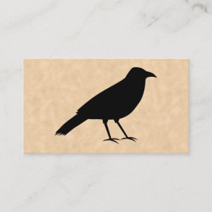 Carte De Visite Oiseau noir de corneille sur un modèle de