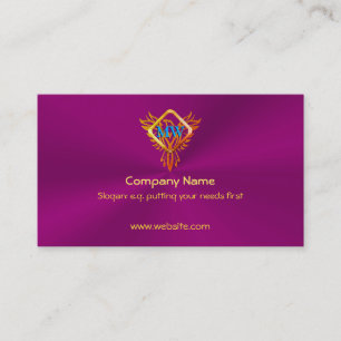 Carte De Visite Oiseau Phoenix du feu sur le pourpre d'aubergine