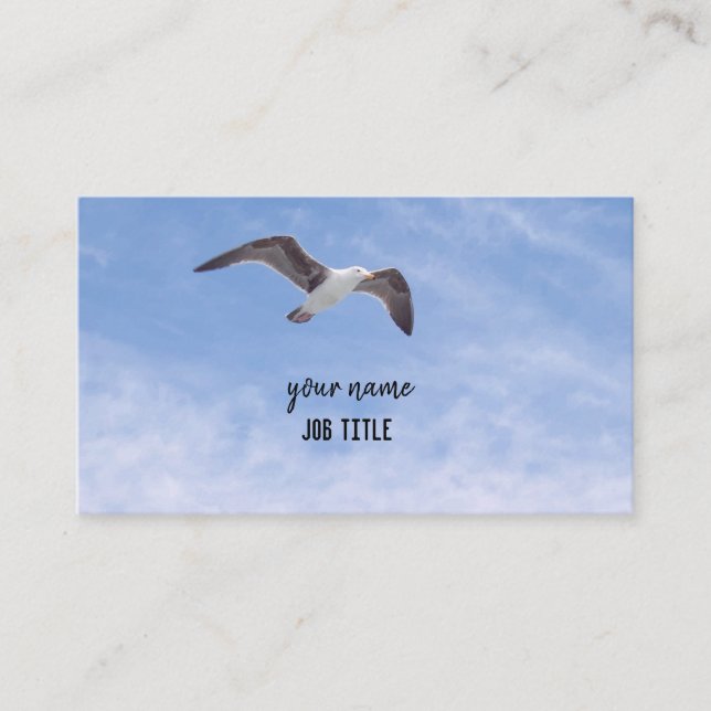 Carte De Visite Oiseau pilotant l'arrière - plan de ciel bleu (Devant)