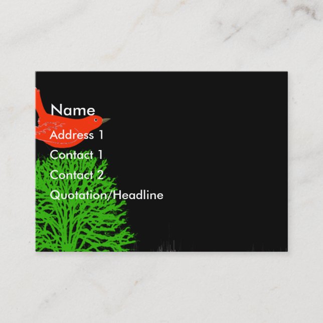 Carte De Visite Oiseau rouge (Devant)