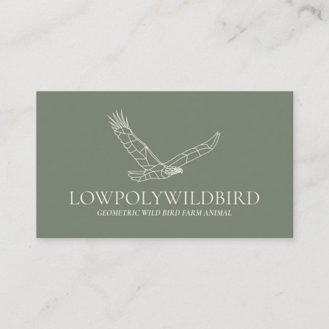 Carte De Visite Oiseau sauvage de l'espèce verte Lowpoly (Devant)
