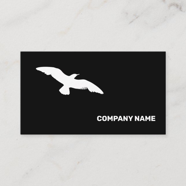 Carte De Visite Oiseau volant plat monochrome moyen (Devant)