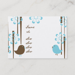 Carte De Visite Oiseaux amicaux dans le bleu