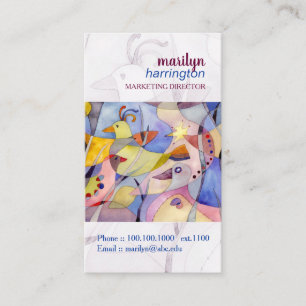 Carte De Visite Oiseaux d'aquarelle Abstraits