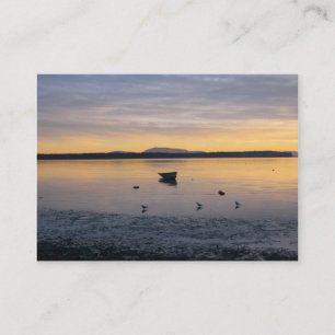 Carte De Visite Oiseaux et bateau de mer