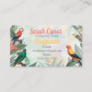 Carte De Visite Oiseaux exotiques