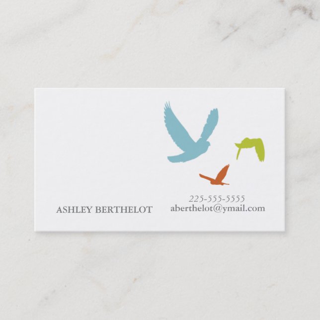 Carte De Visite Oiseaux simples (Devant)