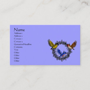 Carte De Visite Oiseaux Sur Flower Wreath
