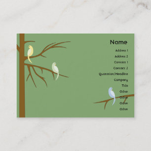 Carte De Visite Oiseaux sur un arbre - potelé