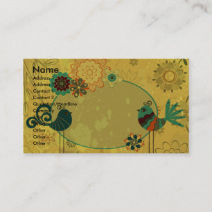 Carte De Visite oiseaux vintages et design floral