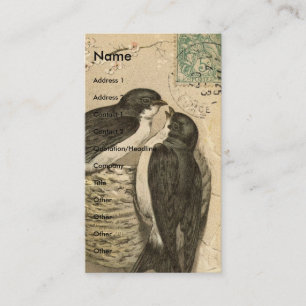 Carte De Visite Oiseaux Vintages et nid