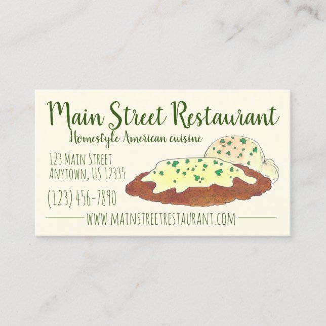 Carte De Visite Oklahoma Poulet Frit Steak Restaurant Restauration (Devant)