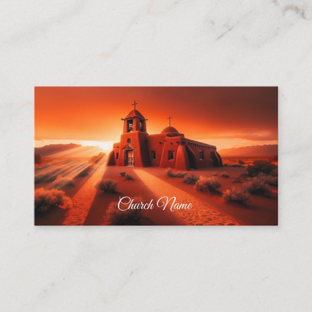 Carte De Visite Old Southwestern Adobe Church (Devant)