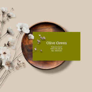 Carte De Visite Olive Green   "Le calme de la nature"