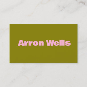 Carte De Visite Olive Green Moderne rose gras Typographie