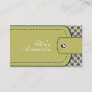 Carte De Visite Olive vert cuir look et motif personnalisé