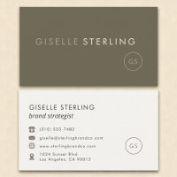 Olive Vert moderne Monogramme minimaliste simple