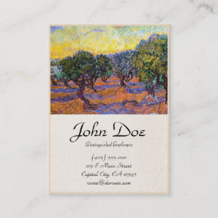 Carte De Visite Oliviers, ciel orange Van Gogh Vincent
