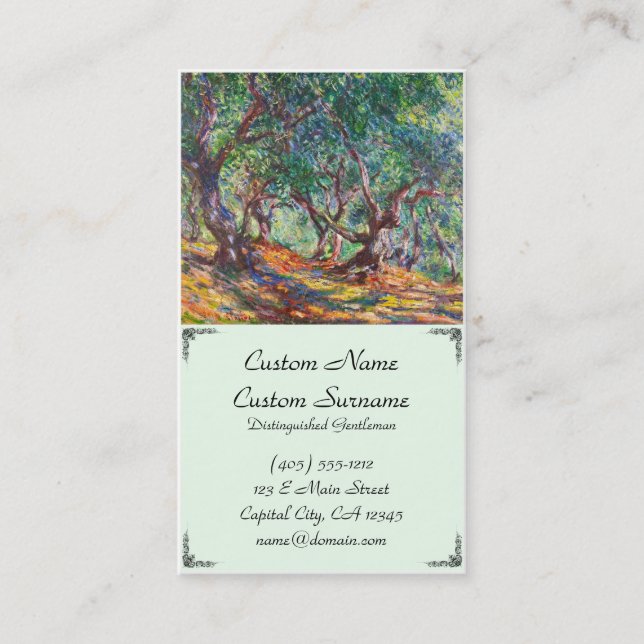 Carte De Visite Oliviers en Bordighera, Claude Monet 1884 (Devant)