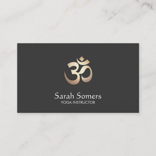 Carte De Visite Om Symbole Yoga et méditation Élégant (Devant)
