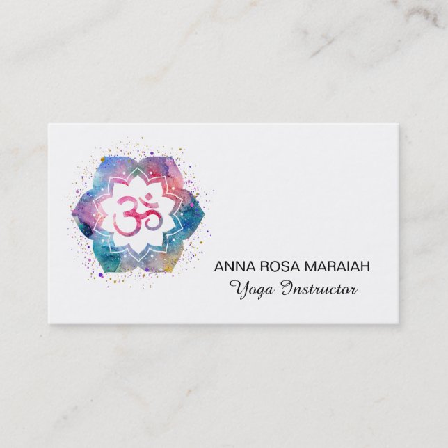 Carte De Visite *~* Om Yoga Enseignant Reiki Massage Mindfulie (Devant)