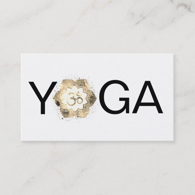 Carte De Visite *~* OM Yoga Lotus. Professeur d'instructeur de man (Devant)