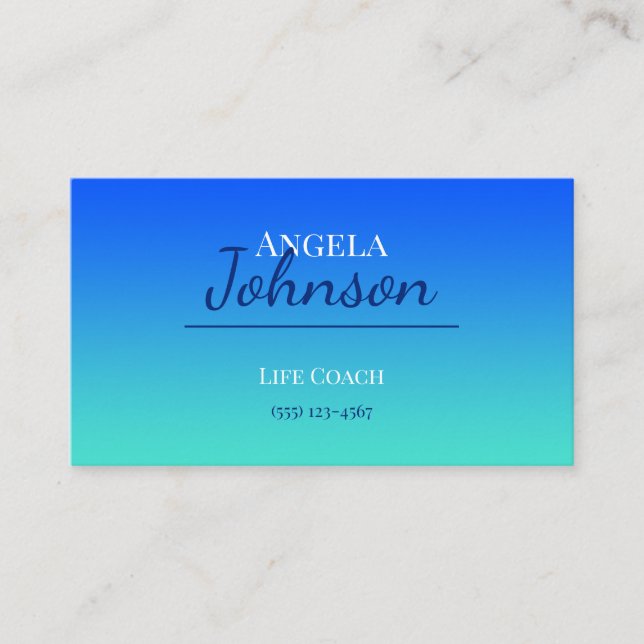 Carte De Visite Ombre bleu et turquoise (Devant)