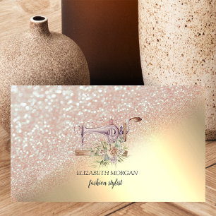 Carte De Visite Ombre Bokeh Doré Élégant 