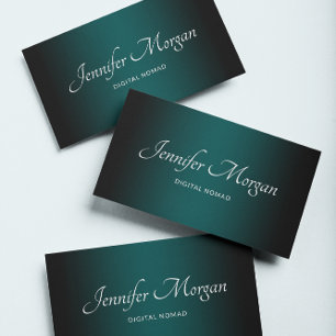 Carte De Visite Ombre noir et vert Turquoise