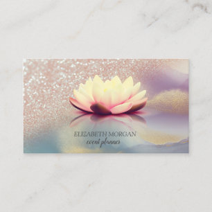 Carte De Visite Ombré paillettes or élégant Lotus holographique