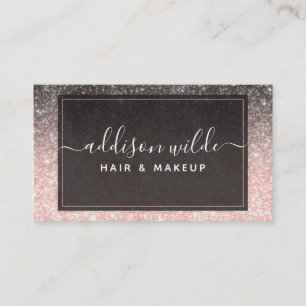 Carte De Visite Ombre Parties scintillant Rose Et Noir Moderne Chi